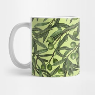 Olive branches on honeydew green Mug